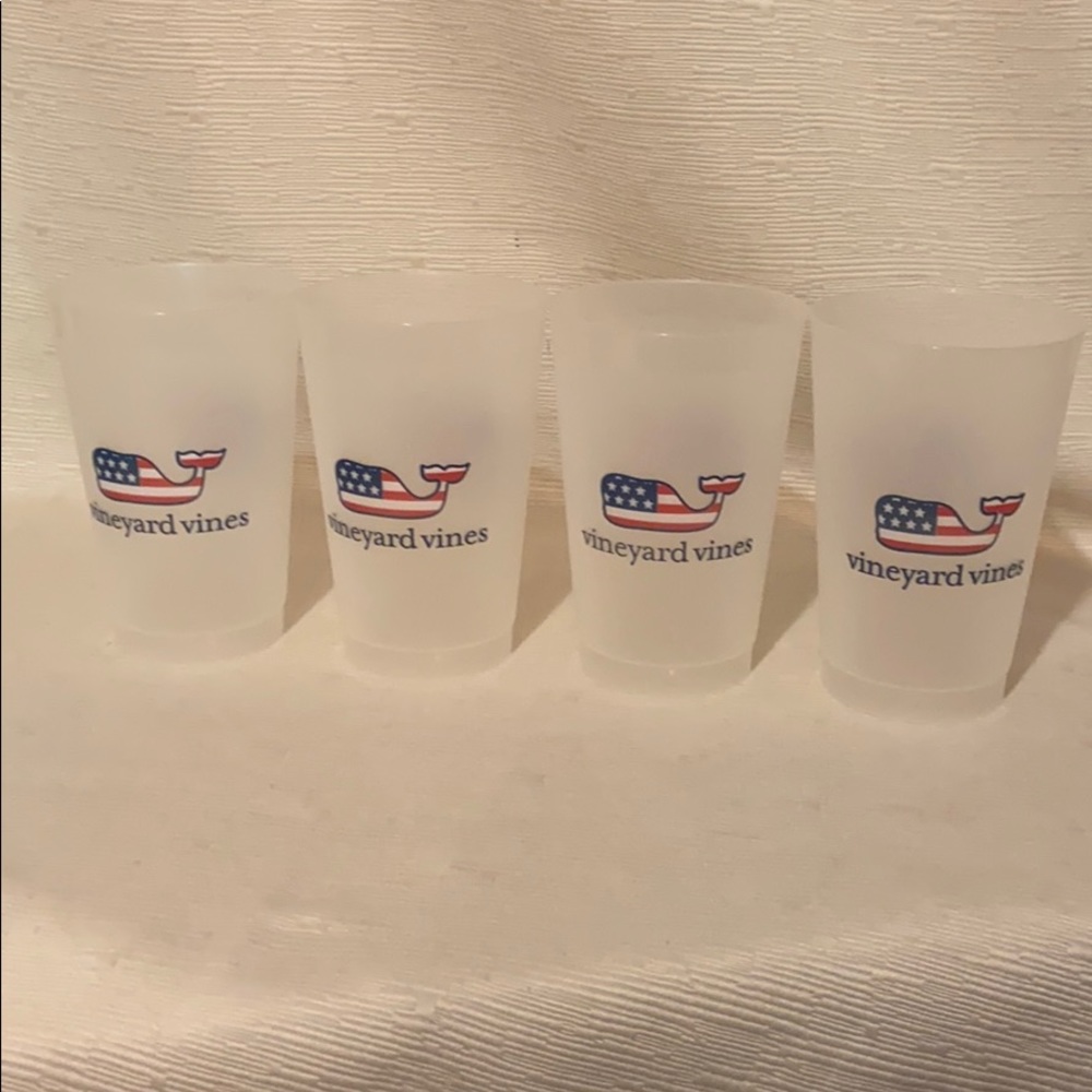 Vineyard Vines Set-Four(4)Whale Flag Cups